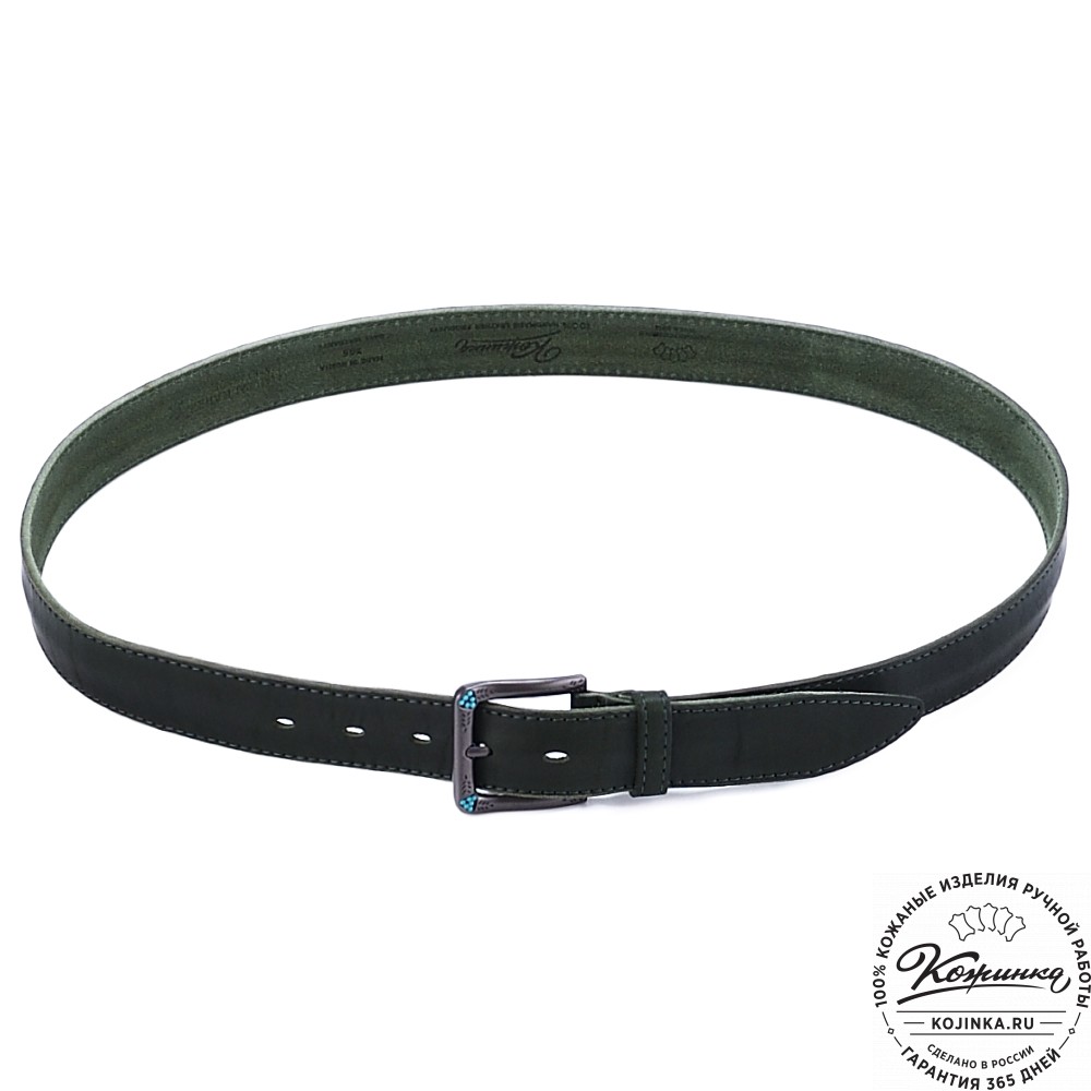 Кожаный ремень "Ирис" (зелёный)